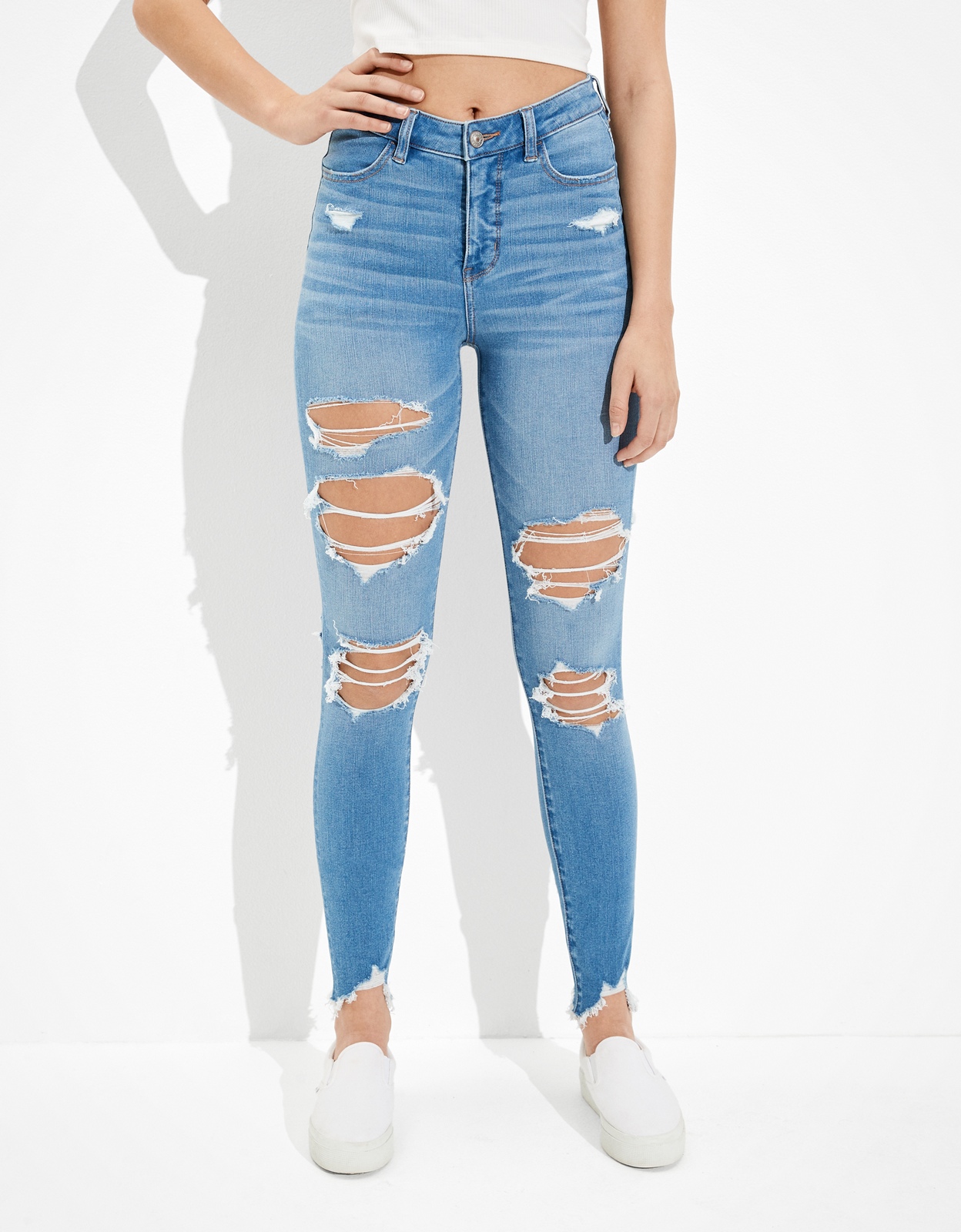 American eagle high waisted ripped clearance jeans