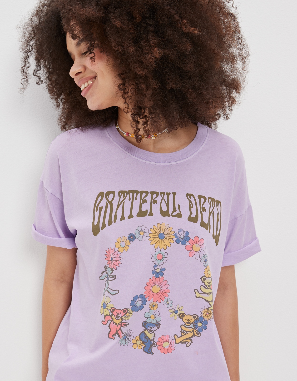 H&M+ Oversized T-shirt - Black/Grateful Dead - Ladies