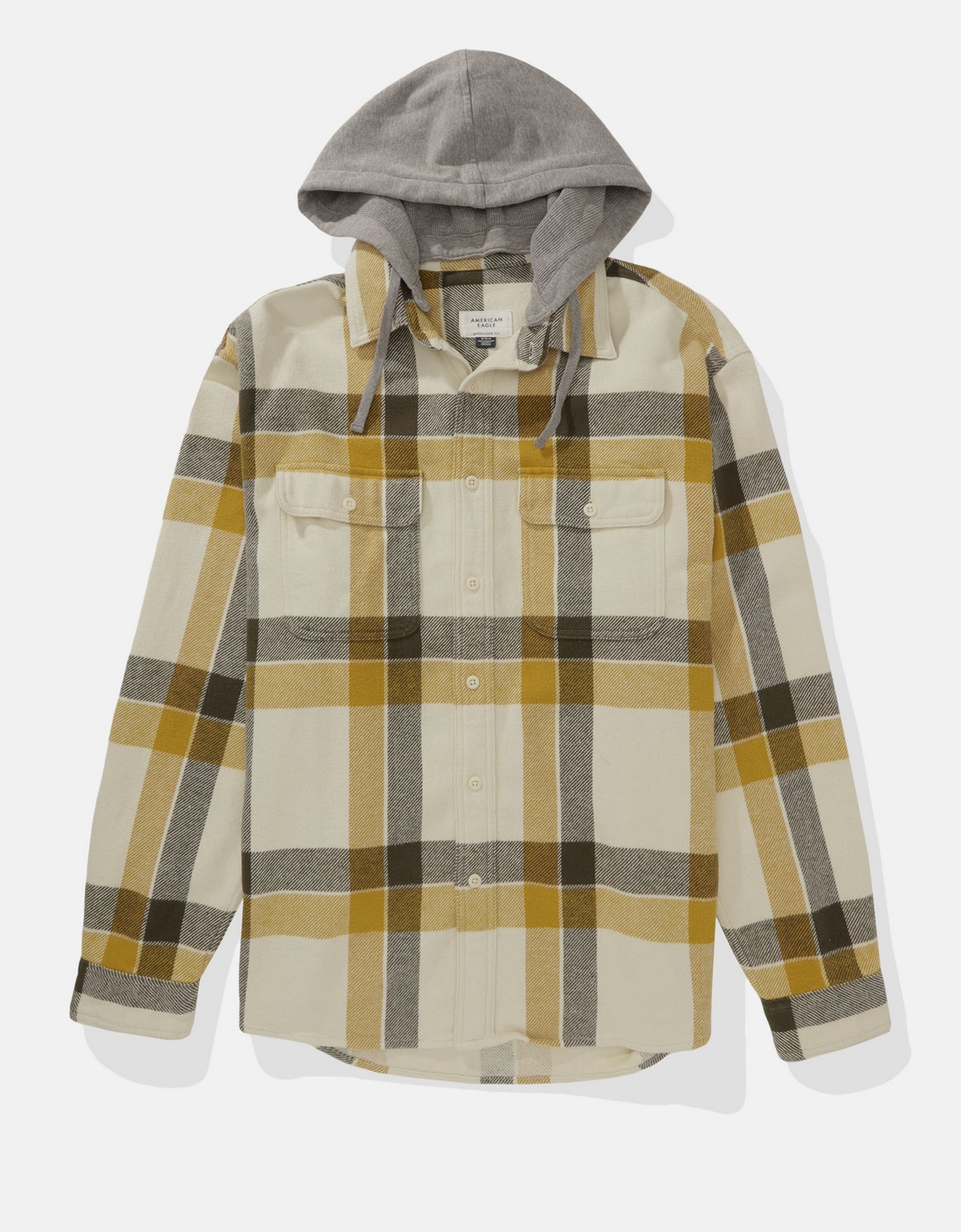 Yellow flannel with hood sale