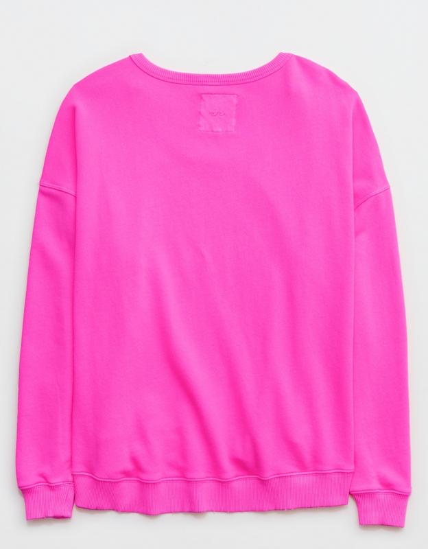 Aerie Long Sleeve Top Womens Size M Pink Crew Neck Stretch