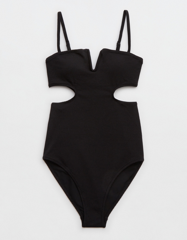 Sun's Out Strapless Shine One Piece Black